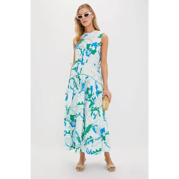 OLIPHANT Orchid Green Sleeveless Piped Maxi Dress Size M NWT Retail $348 - Picture 2 of 6